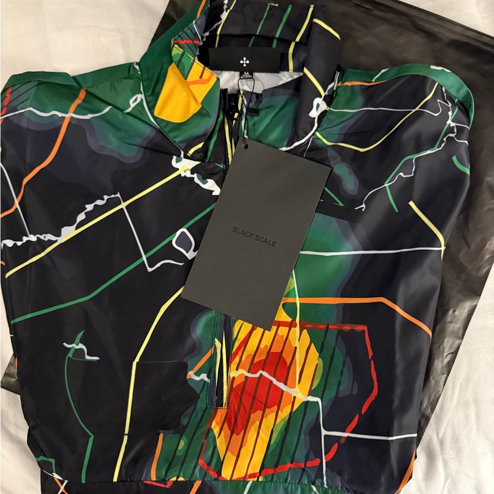 Black Scale Vibrant Graphic Windbreaker